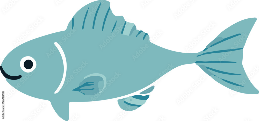 Naklejka premium Adorable vector silhouettes of sea creatures for a playful and lively touch to any design. Enjoy the charm of these cute sea life elements.