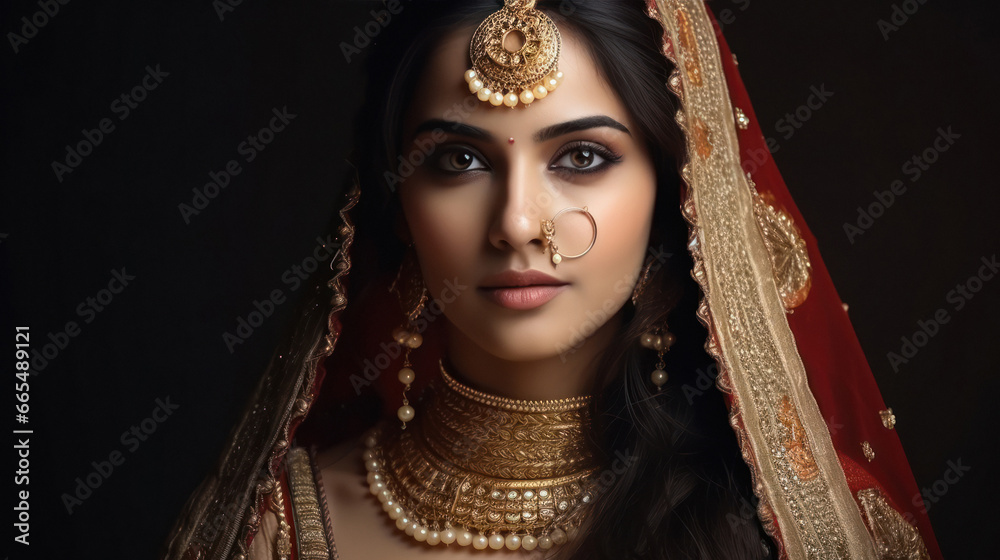 Beautiful indian woman in jewelery