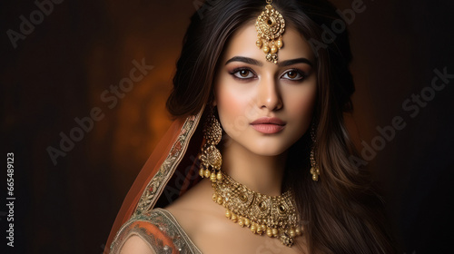 Beautiful indian woman in jewelery photo