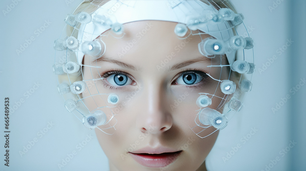 Close view of beautiful woman face. Close view of beautiful woman face.