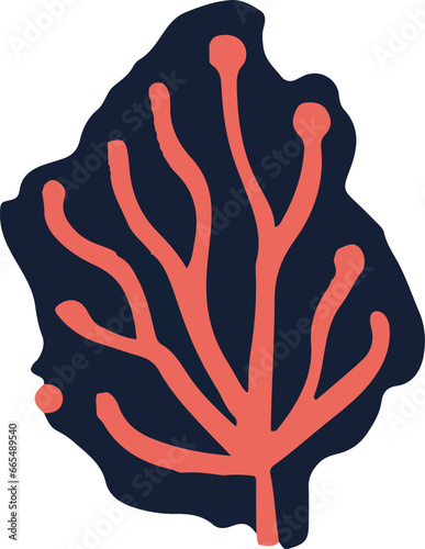 Cute sea life elements symbolized in a charming silhouette vector design. photo