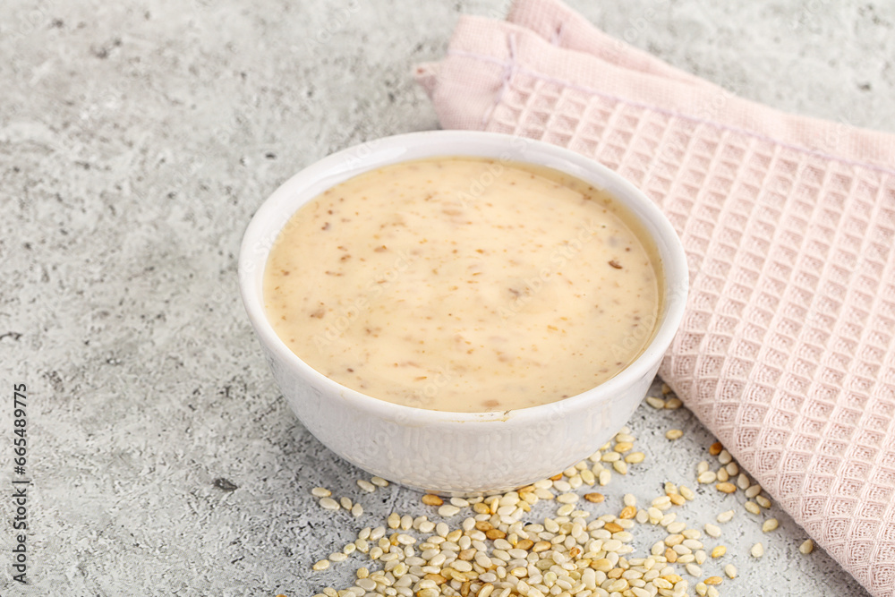 Sesame sauce in the bowl Sesame sauce in the bowl