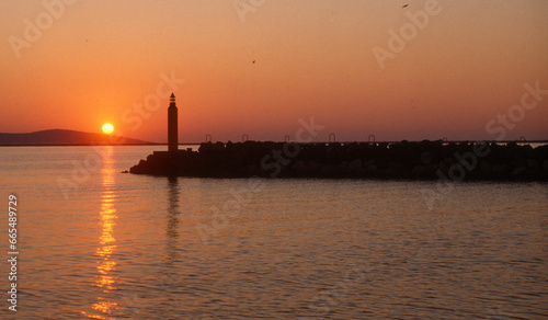 Coucher de soleil, Port , Marseillan, Bassin de Thau, Hérault, 34, France