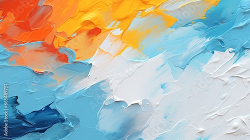 abstract watercolor background with splashes and clouds