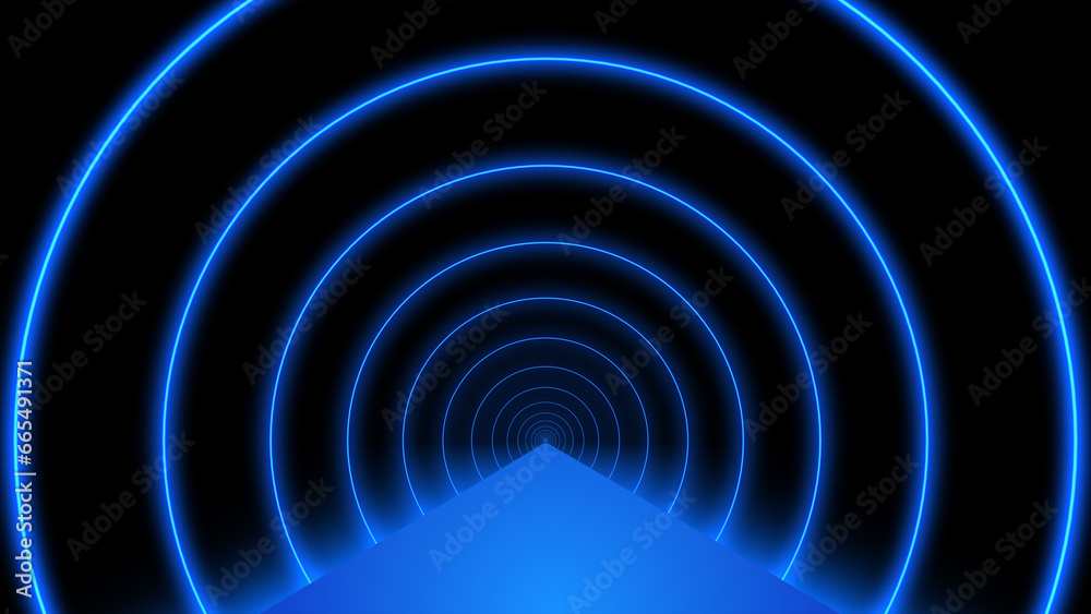 Abstract circle futuristic tunnel background with neon glowing blue lines Abstract circle futuristic tunnel background with neon glowing blue lines