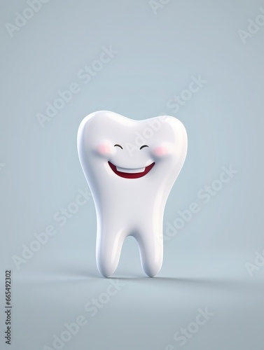 3d illustration of a smiling tooth 