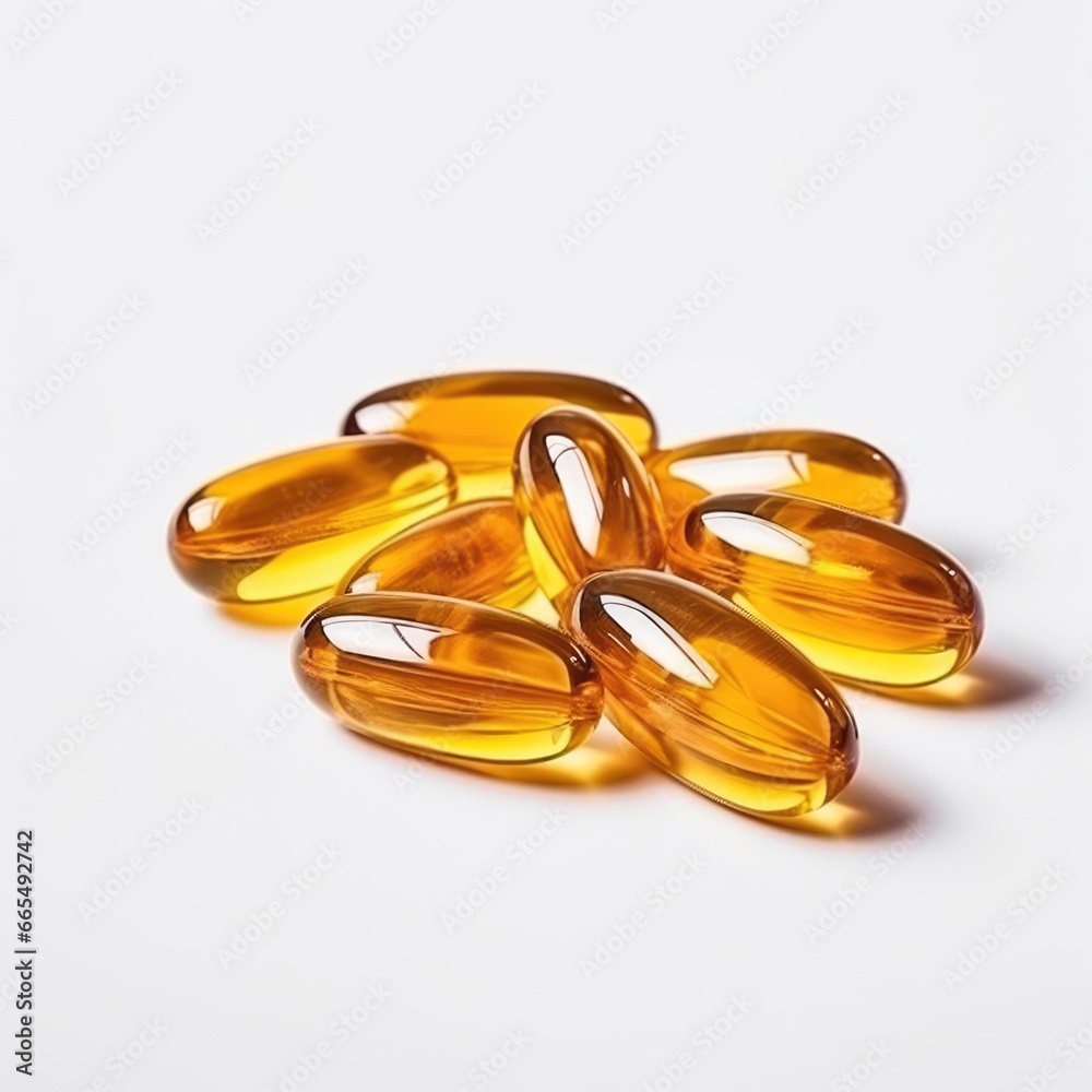 A group of Omega 3 capsules A group of Omega 3 capsules