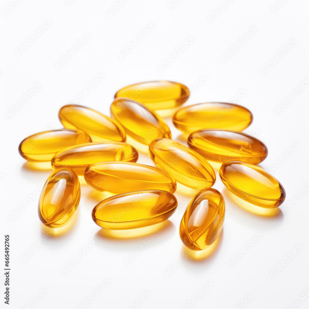 A group of Omega 3 capsules A group of Omega 3 capsules