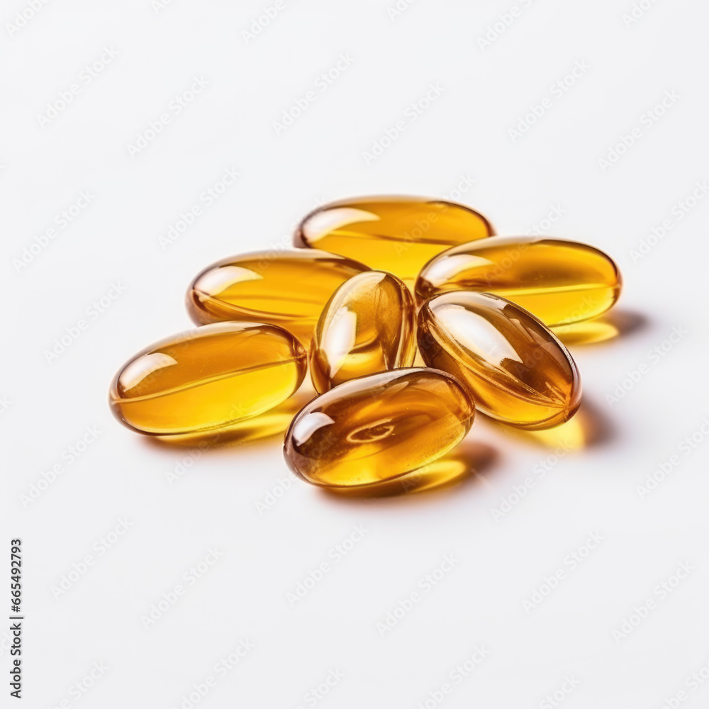 A group of Omega 3 capsules A group of Omega 3 capsules