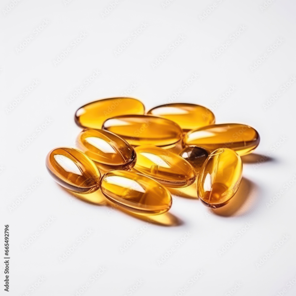 A group of Omega 3 capsules A group of Omega 3 capsules