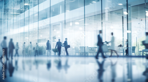 Wallpaper Mural Business people walking in office, blurry working space with defocused effect, blurred motion business background. Generative Ai. Torontodigital.ca