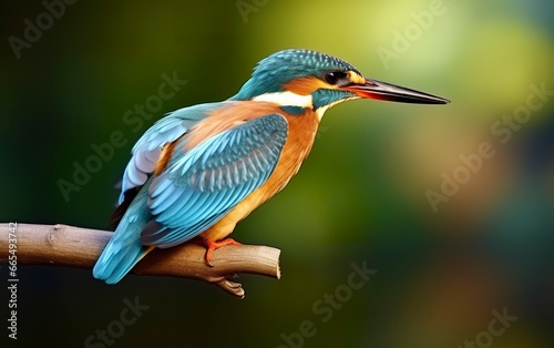 The common kingfisher wetlands bird colored feathers from different birds. © MdBepul