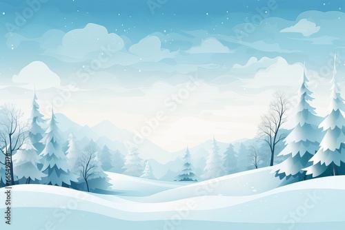 winter forest snow slope backgrounds, landscapes, simplistic cartoon, mountainous vistas © EnelEva