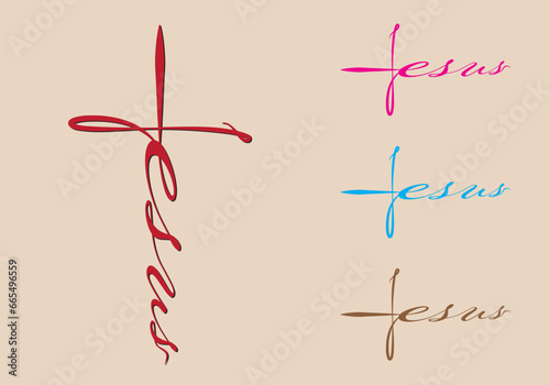 Cross stylized with Jesus name 