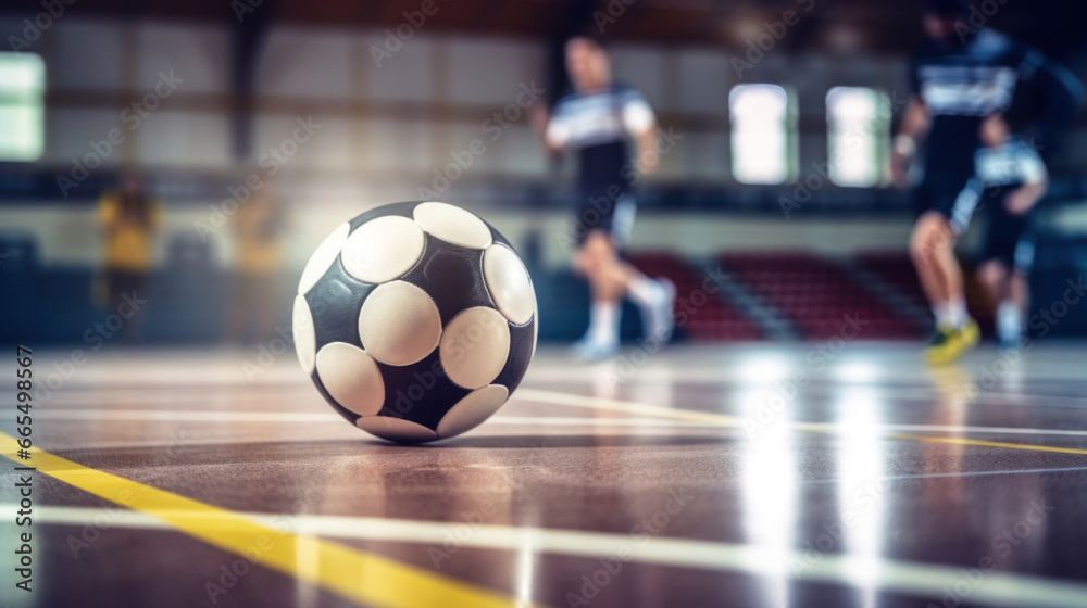 Playing soccer in the gym