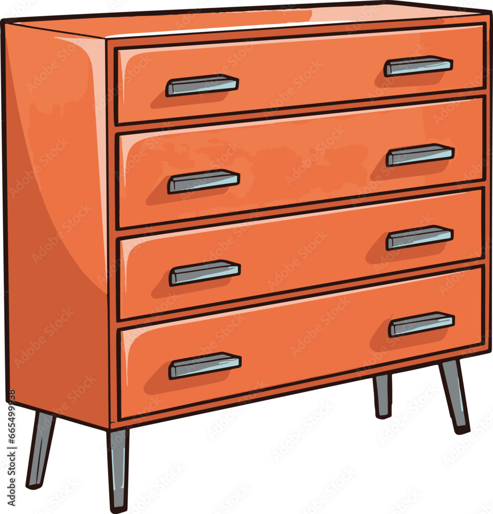 A minimalistic, vector image of a dresser portrayed in a comic-style with simple, flat colors. A minimalistic, vector image of a dresser portrayed in a comic-style with simple, flat colors.