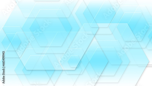 Abstract blue hexagons background