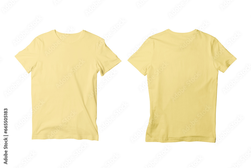 Blank Banana Isolated Unisex Crew Neck Short Sleeve T-Shirt Front and Back View Mockup Template Blank Banana Isolated Unisex Crew Neck Short Sleeve T-Shirt Front and Back View Mockup Template