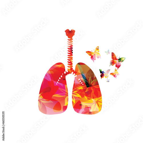Lungs design for pulmonary clinic - vector illustration. Medical background. Health and prevention.
