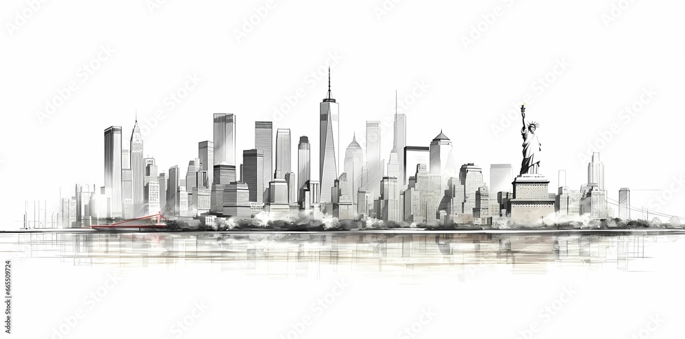 line drawing  New York City