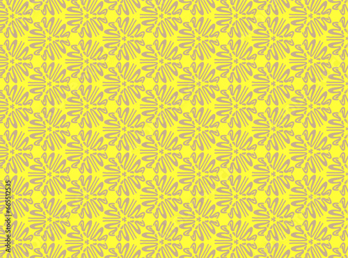 Seamless Pattern Strips Lines Abstract Flora Yellow Background