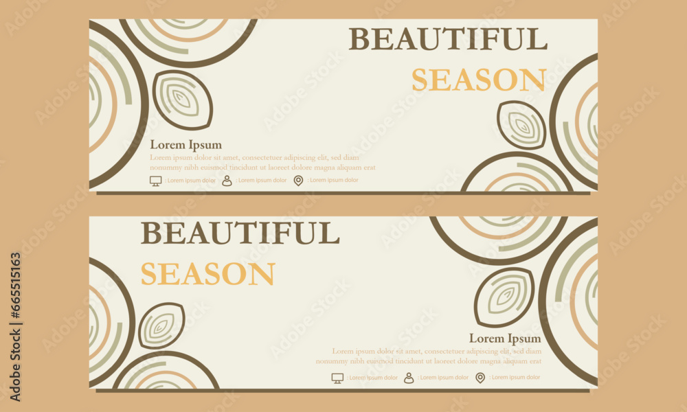 soft color beautiful floral horizontal banner template. Suitable for web banner, banner and internet ads
