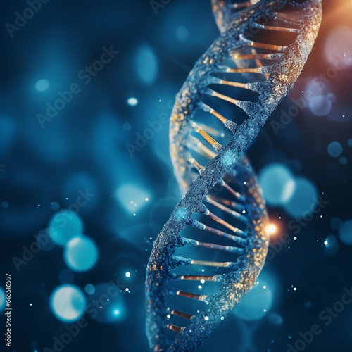 DNA helix on blue background