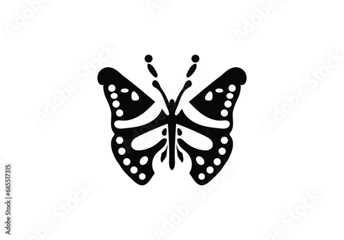 minimal style Admiral Butterfly icon illustration design