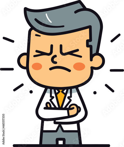 Character illustration design. Businessman angry cartoon.eps vector.eps
