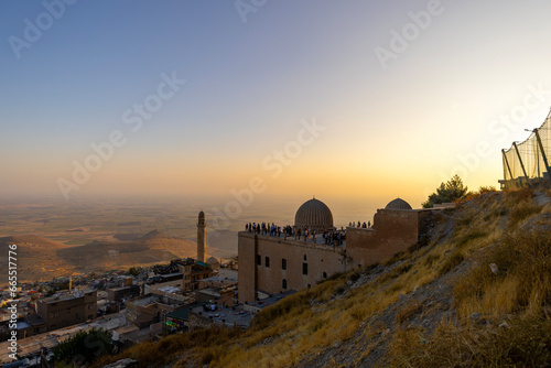 Roof of the Zinciriye Medresesi or Sultan Isa Madrasa at twilight in Mardin, 