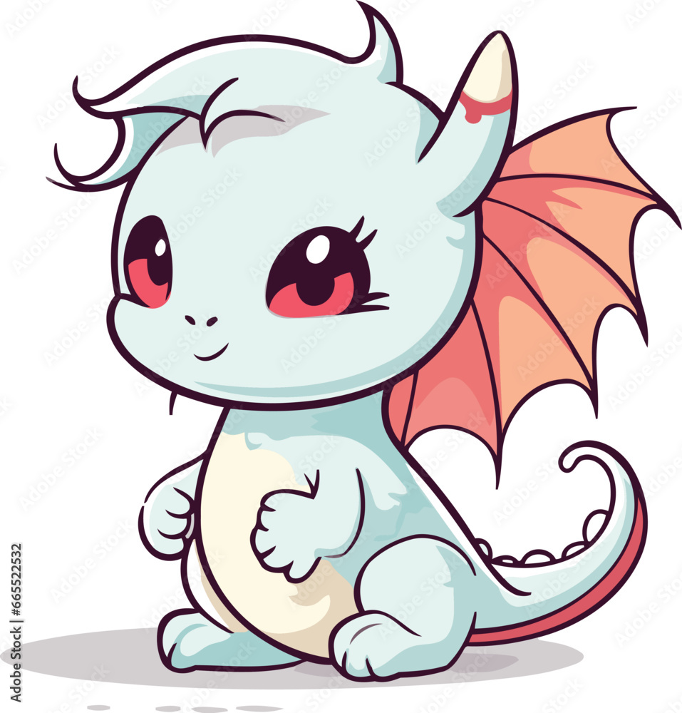 Cute cartoon dragon. Vector illustration isolated on a white background. Cute cartoon dragon. Vector illustration isolated on a white background.