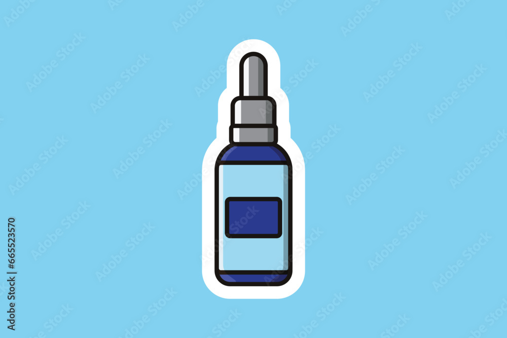 Fototapeta premium Cosmetic Oil Bottle Sticker vector illustration. Beauty and fashion object icon concept. Hair Oil bottle sticker design logo with shadow.