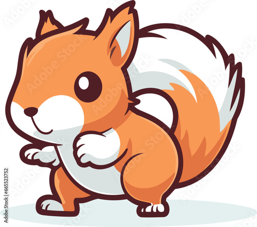 Squirrel cartoon character. Vector illustration of a cute little squirrel.