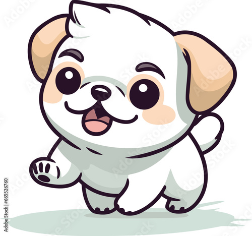 Cute cartoon dog. Vector illustration isolated on a white background.