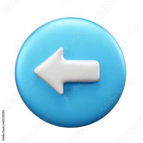 Left arrow 3d illustration or left direction arrow 3d icon