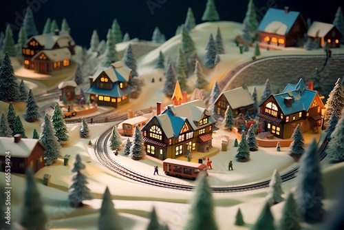 スキー場のある町（3D） 
