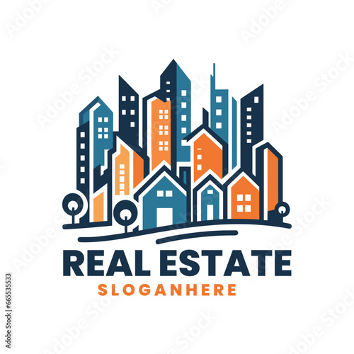 Vector real estate building logo design template