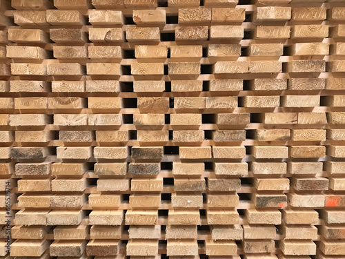 stack of wood. Timber construction material.