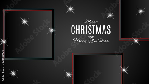 Wallpaper Mural Merry Christmas and New Year Xmas background with winter landscape with light, stars. Merry Christmas card. Vector Illustration Torontodigital.ca