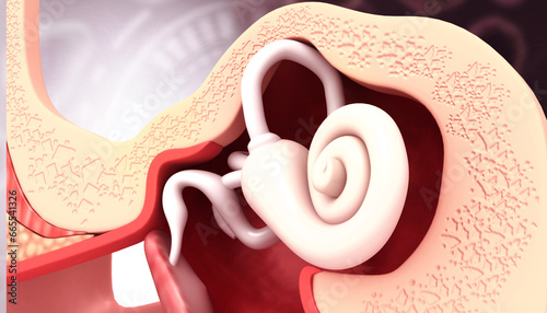 Billede på lærred Human ear anatomy. 3d illustration..