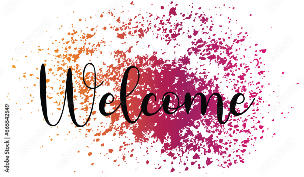 Obraz premium welcome text with colors