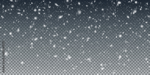 Christmas background with small falling snowflakes. Snow storm effect  blurred  cold wind with snow png. Holiday powder snow for cards  invitations  banners  advertising.