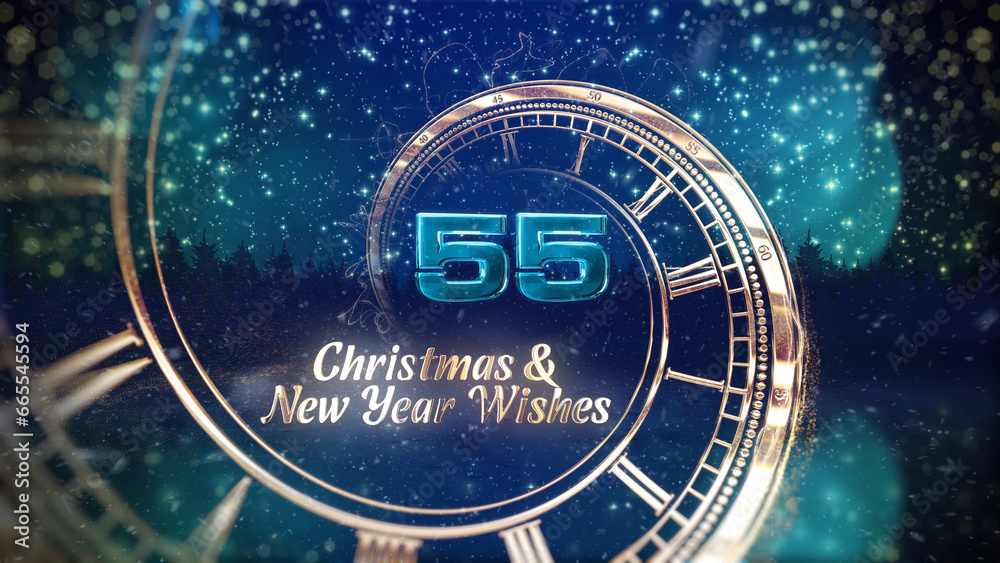 New Year Countdown with New Year and Christmas Wishes Stock Template ...
