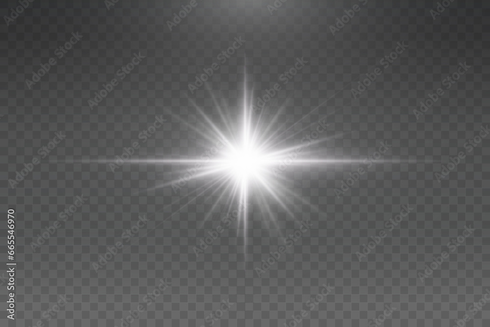 Set of realistic vector white stars png. Set of vector suns png. White flares with highlights. Set of realistic vector white stars png. Set of vector suns png. White flares with highlights.