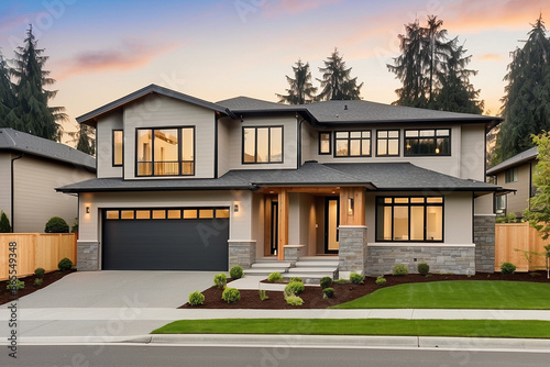 Luxurious new construction home in Bellevue, WA ai generative