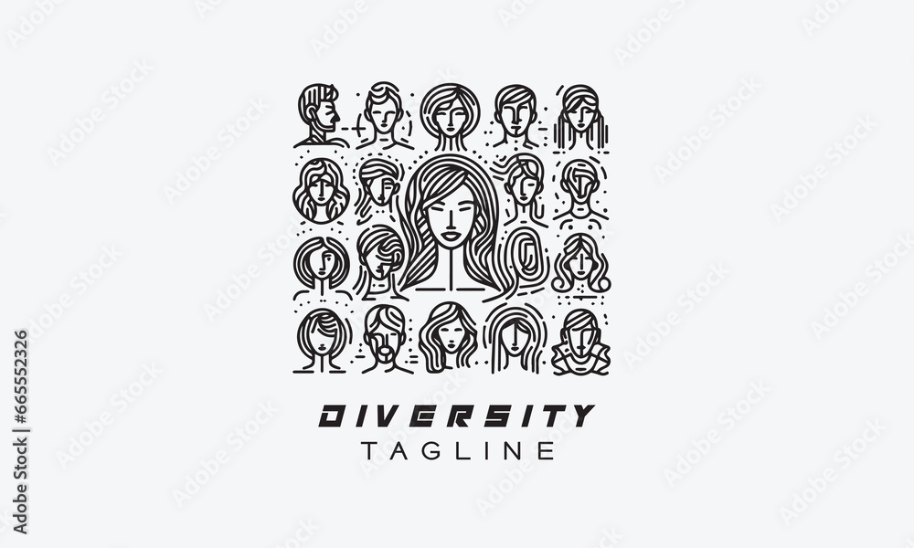 Diversity, inclusion, unity, group vector logo icon illustration design Diversity, inclusion, unity, group vector logo icon illustration design