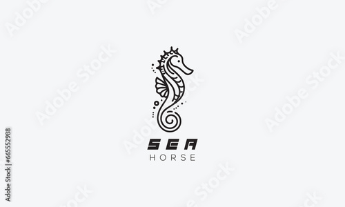 Sea horse vector logo icon illustration design