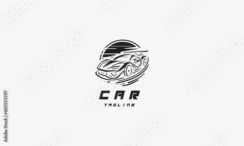 Car racing vehicle vector logo icon illustration design