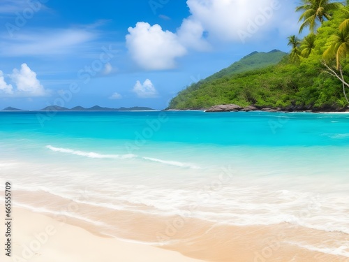 beach with palm trees