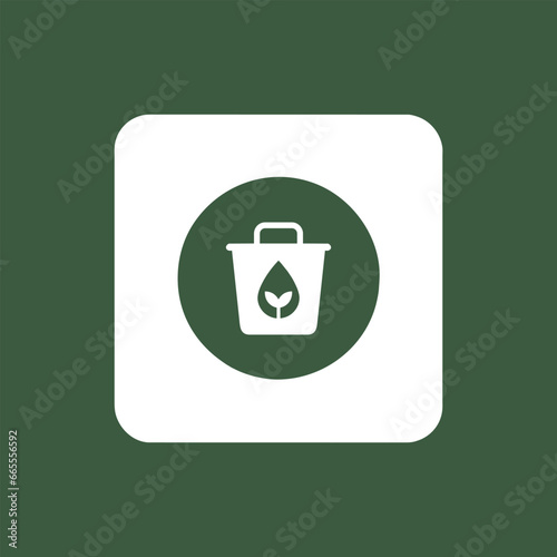Vector trashcan simple icon bio eco symbol for web and business